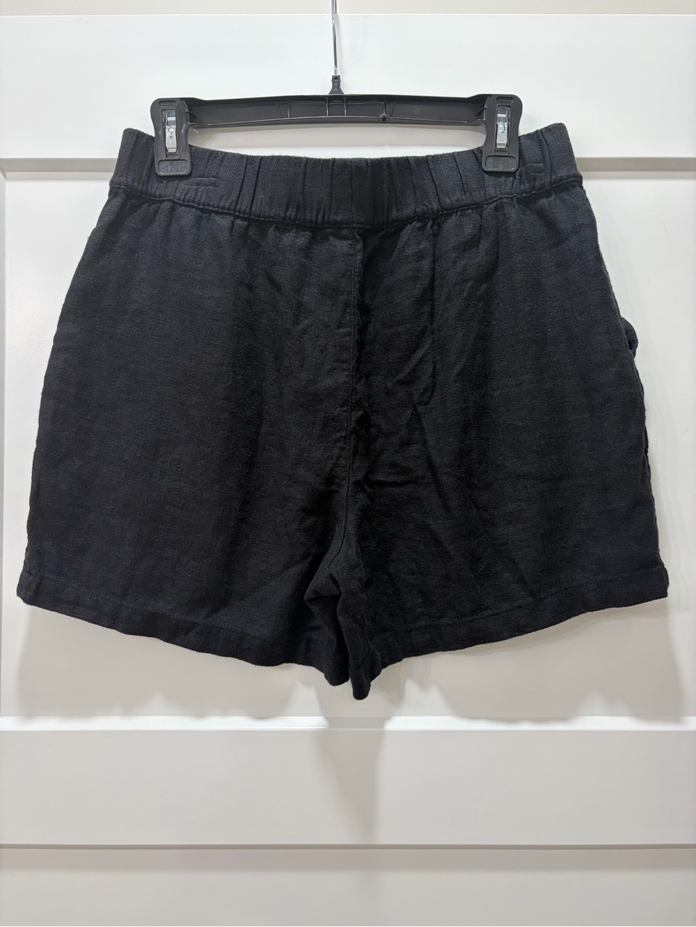 BlankNYC Women’s Linen Lightweight Black Elastic-Waist Casual Shorts. Size M - Picture 5 of 5